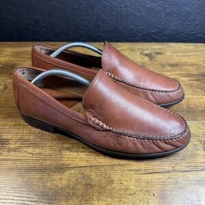 Johnston & Murphy Loafer Shoes Mens Size 10.5 Brown Leather Slip On 20-8470 H3‎